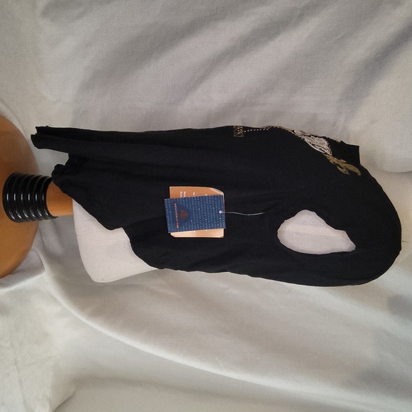 Vintage y2k Beyonce Tina knowles Dereon top Hi-Lo blouse shirt Large club wear - Picture 2 of 4